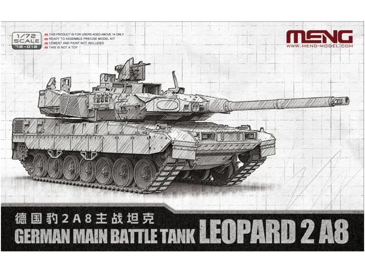 Czołg German Main Battle Tank Leopard 2A8 72-012 Meng
