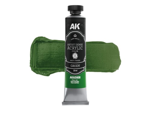 Farba akrylowa Artist Dense Acrylic Color Green AKAD008 AK Interactive