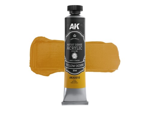 Farba akrylowa Artist Dense Acrylic Color Yellow Ochre AKAD010 AK Interactive