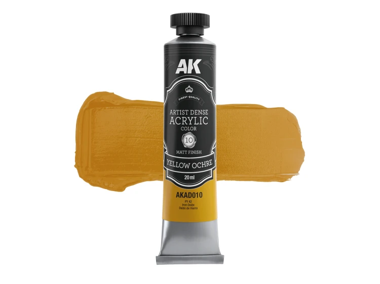 Farba akrylowa Artist Dense Acrylic Color Yellow Ochre AKAD010 AK Interactive