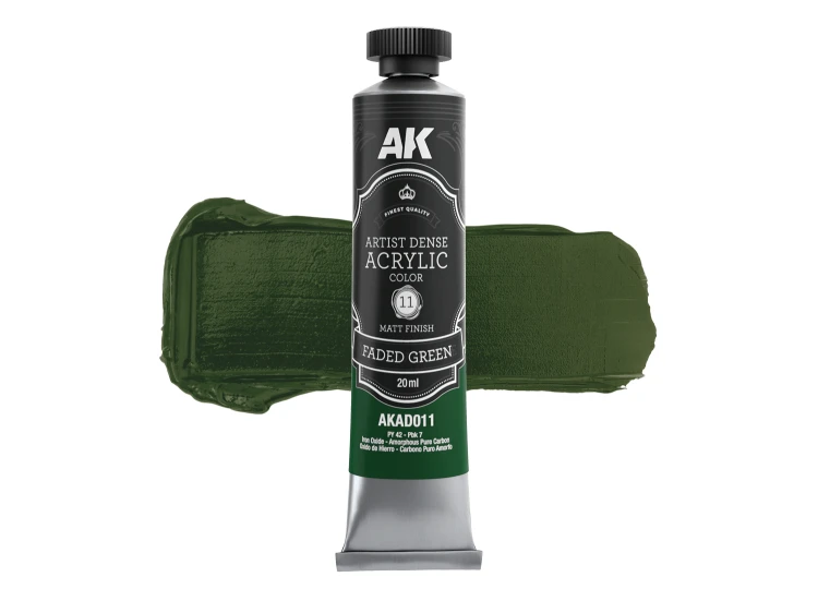 Farba akrylowa Artist Dense Acrylic Color Faded Green AKAD011 AK Interactive