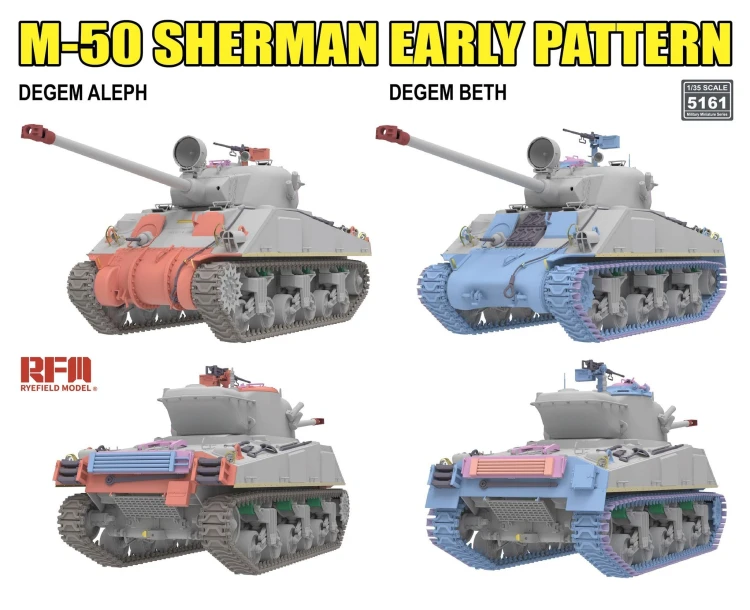 Czołg M-50 Sherman Early Pattern Degem Aleph / Degem Beth RM-5161 RFM