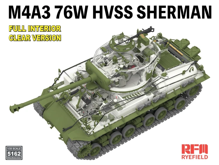 Czołg M4A3 76W HVSS Sherman Full Interior Clear Version RM-5162 RFM