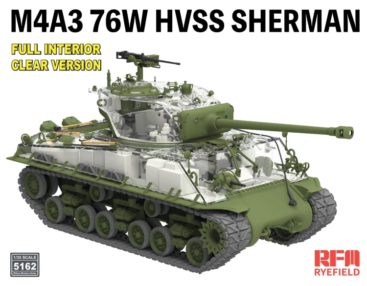 Czołg M4A3 76W HVSS Sherman Full Interior Clear Version RM-5162 RFM