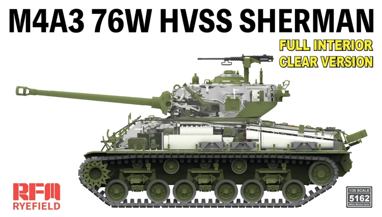 Czołg M4A3 76W HVSS Sherman Full Interior Clear Version RM-5162 RFM