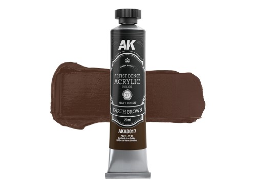 Farba akrylowa Artist Dense Acrylic Color Earth Brown AKAD017 AK Interactive
