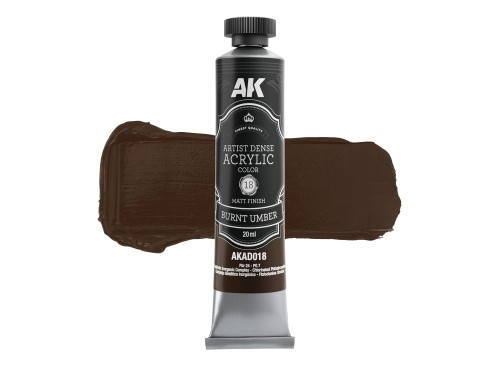 Farba akrylowa Artist Dense Acrylic Color Burnt Umber AKAD018 AK Interactive