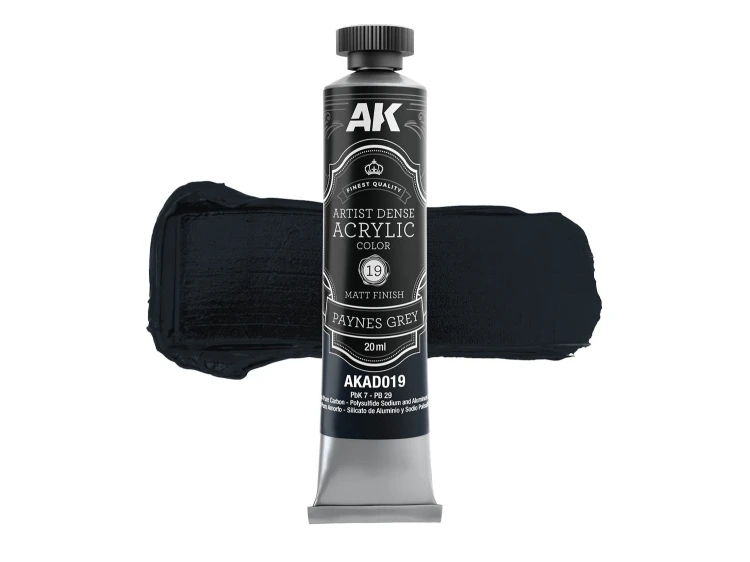 Farba akrylowa Artist Dense Acrylic Color Paynes Grey AKAD019 AK Interactive