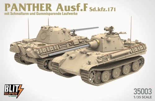 Czołg Panther Ausf.F mit Schmalturm und Gummisparende Laufwerke 35003 Takom