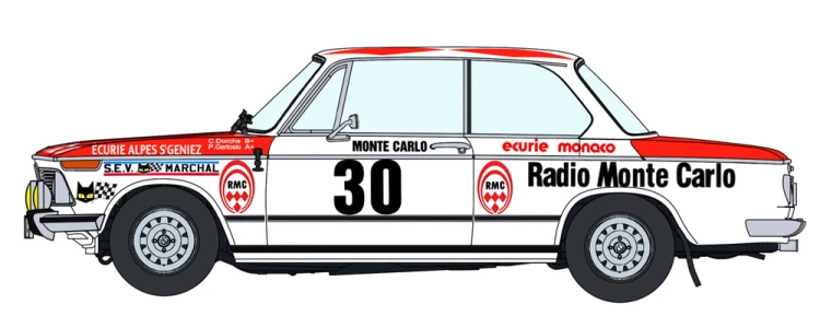 BMW 2002 tii 1975 Monte Carlo Rally 20516 Hasegawa
