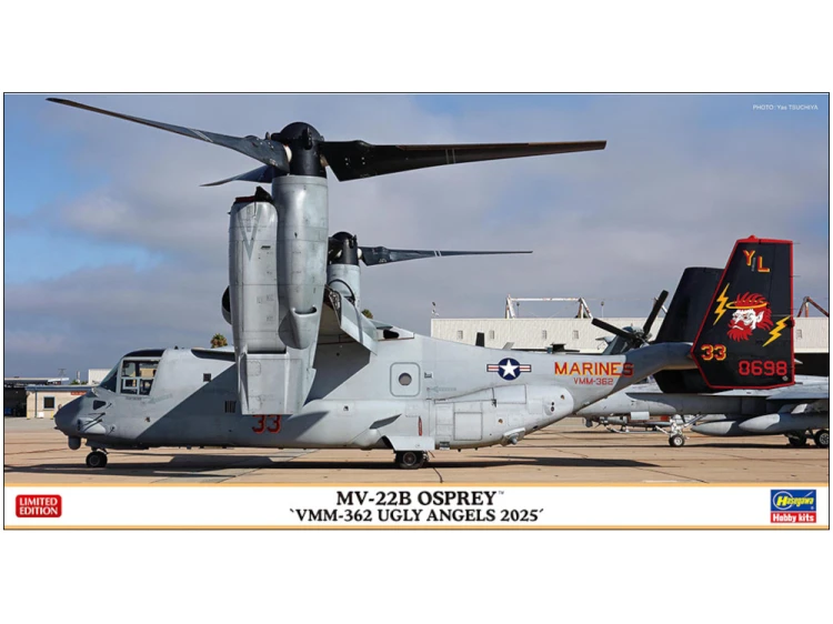 Samolot Bell Boeing MV-22B Osprey VMM-362 Ugly Angels 2025 02530 Hasegawa
