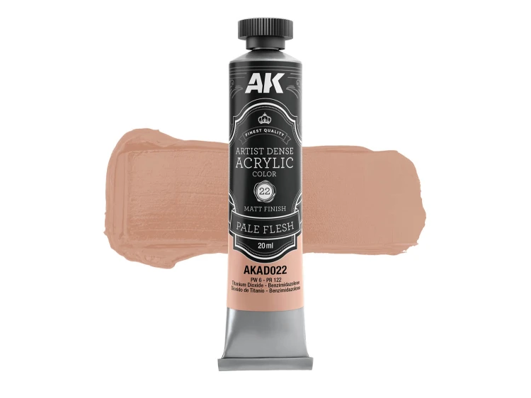 Farba akrylowa Artist Dense Acrylic Color Pale Flesh AKAD022 AK Interactive