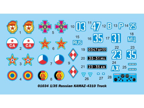Ciężarówka wojskowa KamAZ-4310 01034 Trumpeter