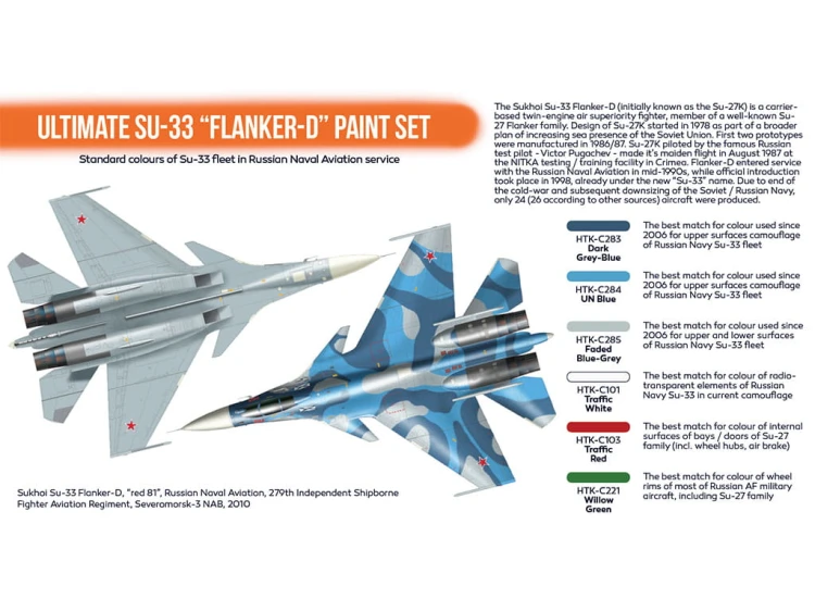 Zestaw farb Su-33 Flanker-D HTK-CS83 Hataka