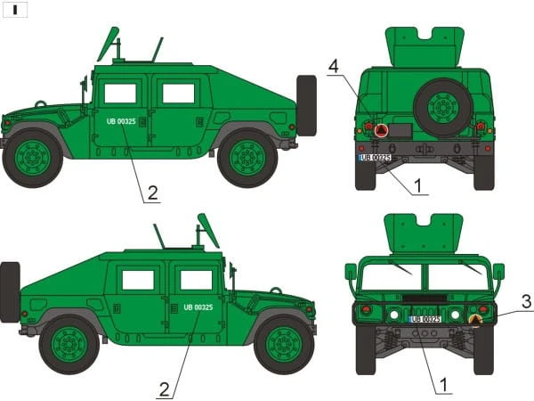 Kalkomania Humvee HMMWV w Wojsku Polskim 35D04 Toro