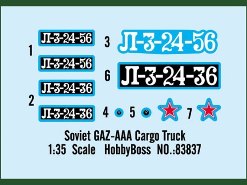 Ciężarówka wojskowa GAZ-AAA 83837 Hobby Boss