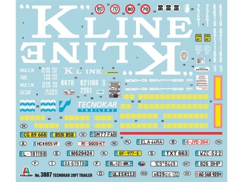  Naczepa kontener Tecnokar 20 3887 Italeri