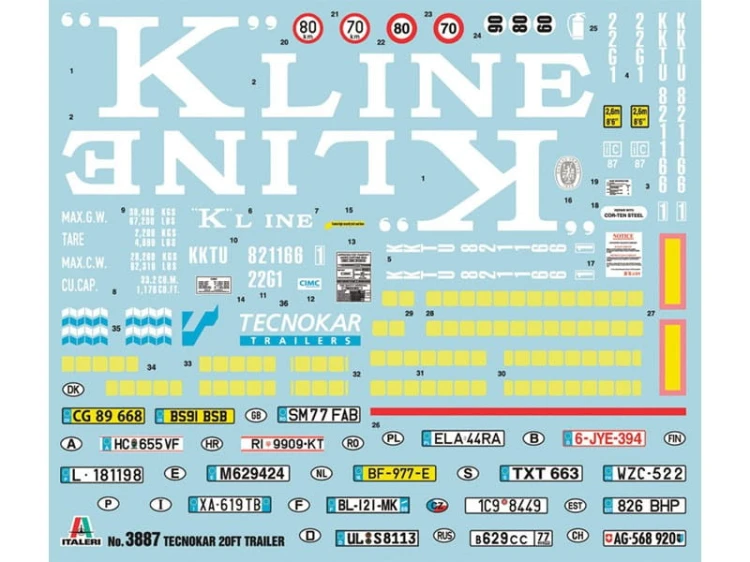  Naczepa kontener Tecnokar 20 3887 Italeri