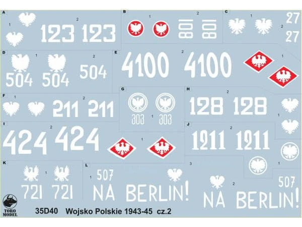 Kalkomania Wojsko Polskie 1943-45 35D40 Toro