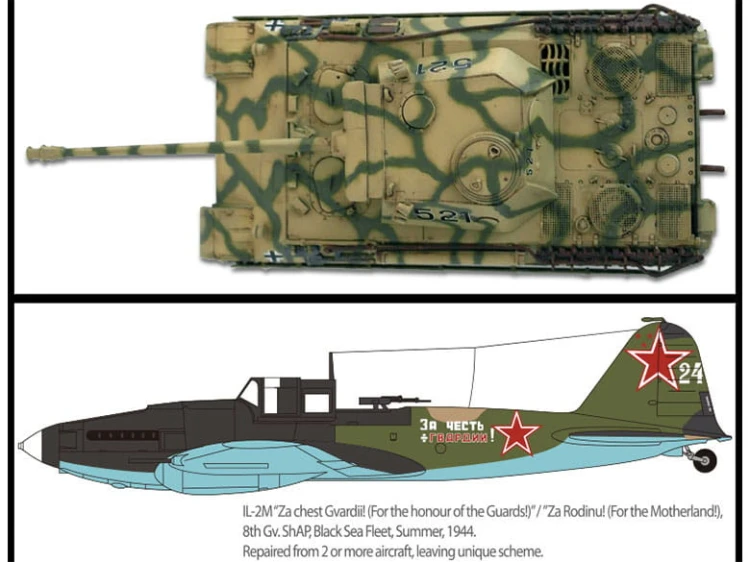 Samolot Ilyushin Ił-2 i czołg Panther D 12538 Academy