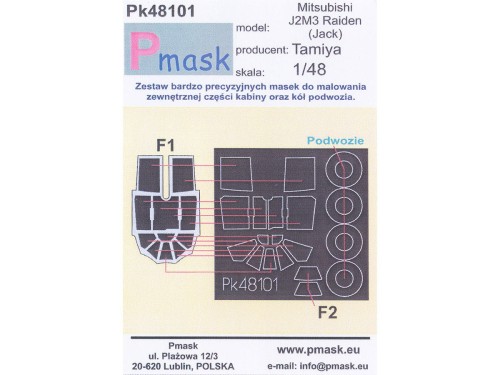 Maski do Mitsubishi J2M3 Raiden Pk48101 Pmask