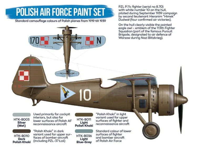 Zestaw farb akrylowych Polish Air Force HTK-BS01 Hataka