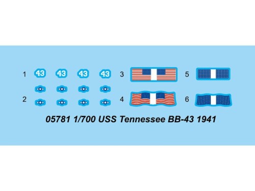 Okręt pancernik USS Tennessee BB-43 1941 05781 Trumpeter