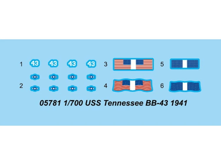 Okręt pancernik USS Tennessee BB-43 1941 05781 Trumpeter