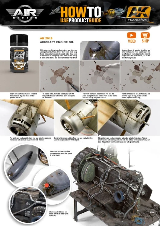 Weathering Aircraft Engine Oil AK2019 AK Interactive