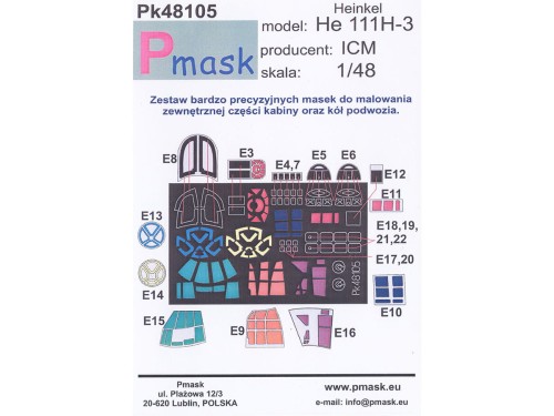 Maski do Heinkel He 111 H-3 Pk48105 Pmask