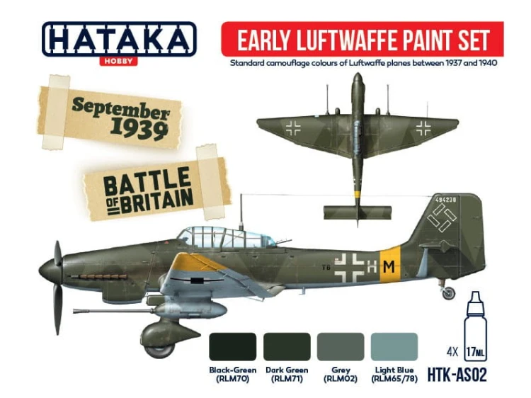 Zestaw farb akrylowych Early Luftwaffe HTK-AS02 Hataka