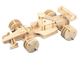 Samochód bolid Formuła 1 składanka drewniana