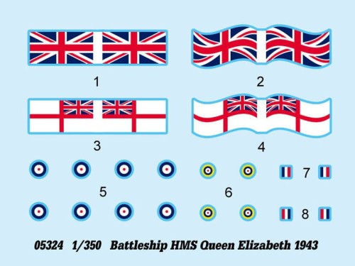 Okręt pancernik HMS Queen Elizabeth 1943 05324 Trumpeter