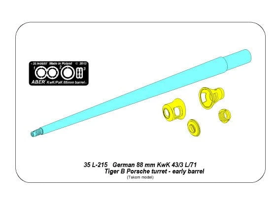 Lufa 8,8cm KwK 43 L/71 do Tiger II 35L214 Aber