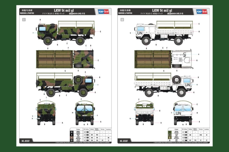 Ciężarówka MAN LKW 5t KAT1 85507 Hobby Boss