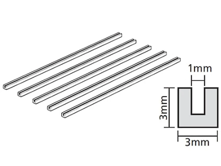 Profil plastikowy przezroczysty kształtownik ceownik U 70207 Tamiya