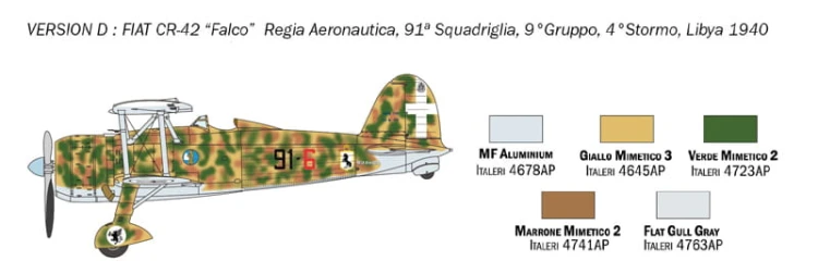 Samolot Fiat CR.42 Falco 1437 Italeri