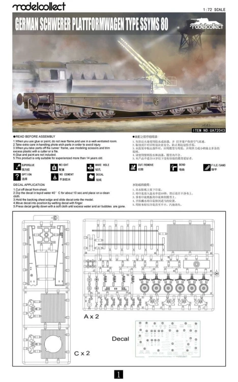 Wagon Schwere Platformwagen SSyms 80 UA72043 Modelcollect