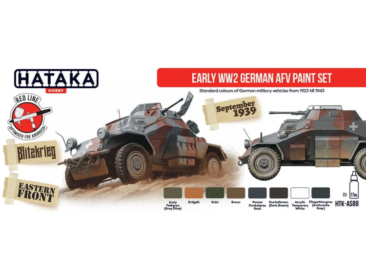 Zestaw farb akrylowych German AFV HTK-AS88 Hataka