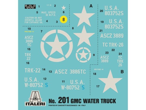 Samochód ciężarowy GMC CCKW-353 cysterna 0201 Italeri