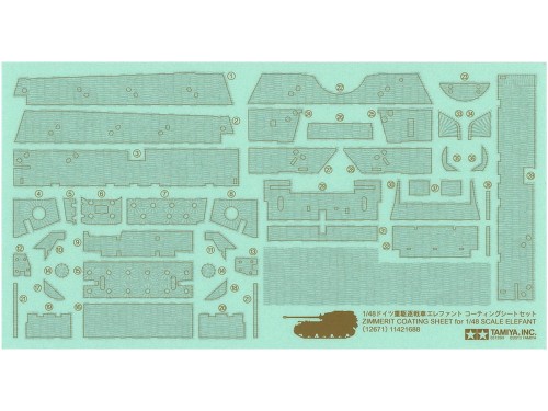 Naklejki Zimmerit Elefant Sd.Kfz.184 12671 Tamiya