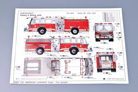 Samochód American LaFrance straż pożarna 02506 Trumpeter
