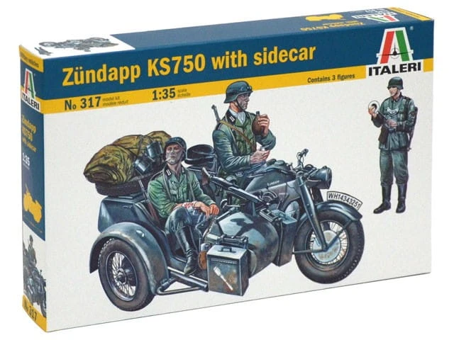 Motocykl Zundapp KS 750 z wózkiem bocznym 0317 Italeri