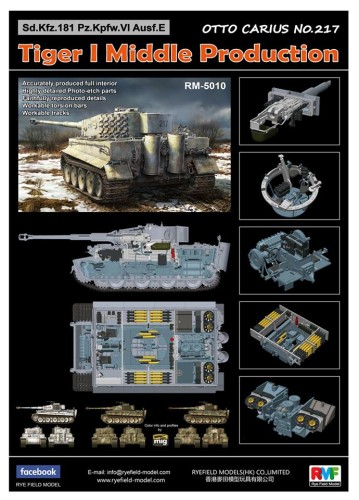 Czołg Tiger I PzKpfw VI Ausf.E Middle Production RM-5010 RFM