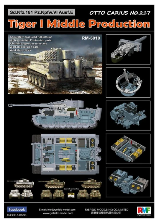 Czołg Tiger I PzKpfw VI Ausf.E Middle Production RM-5010 RFM