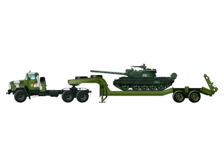 Samochód KrAZ-260V i czołg T-55 AMV 2095 Takom