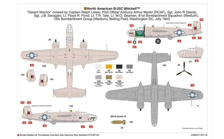 Samolot North American B-25C/D Mitchell A06015 Airfix