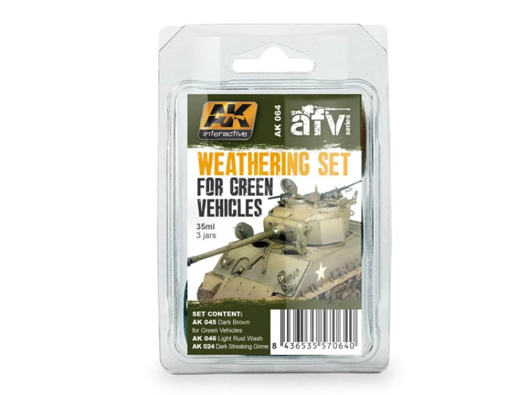 Weathering set for Green Vehicles AK064 AK Interactive