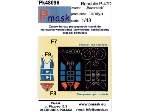 Maski do Republic P-47D Razorback Pk48096 Pmask