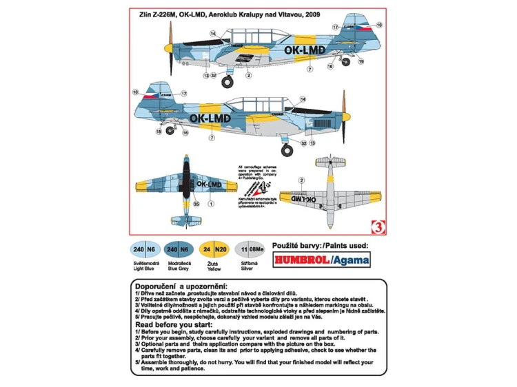 Samolot Zlin Z-226M Trener 6 KPM002 Kovozavody Prostejov
